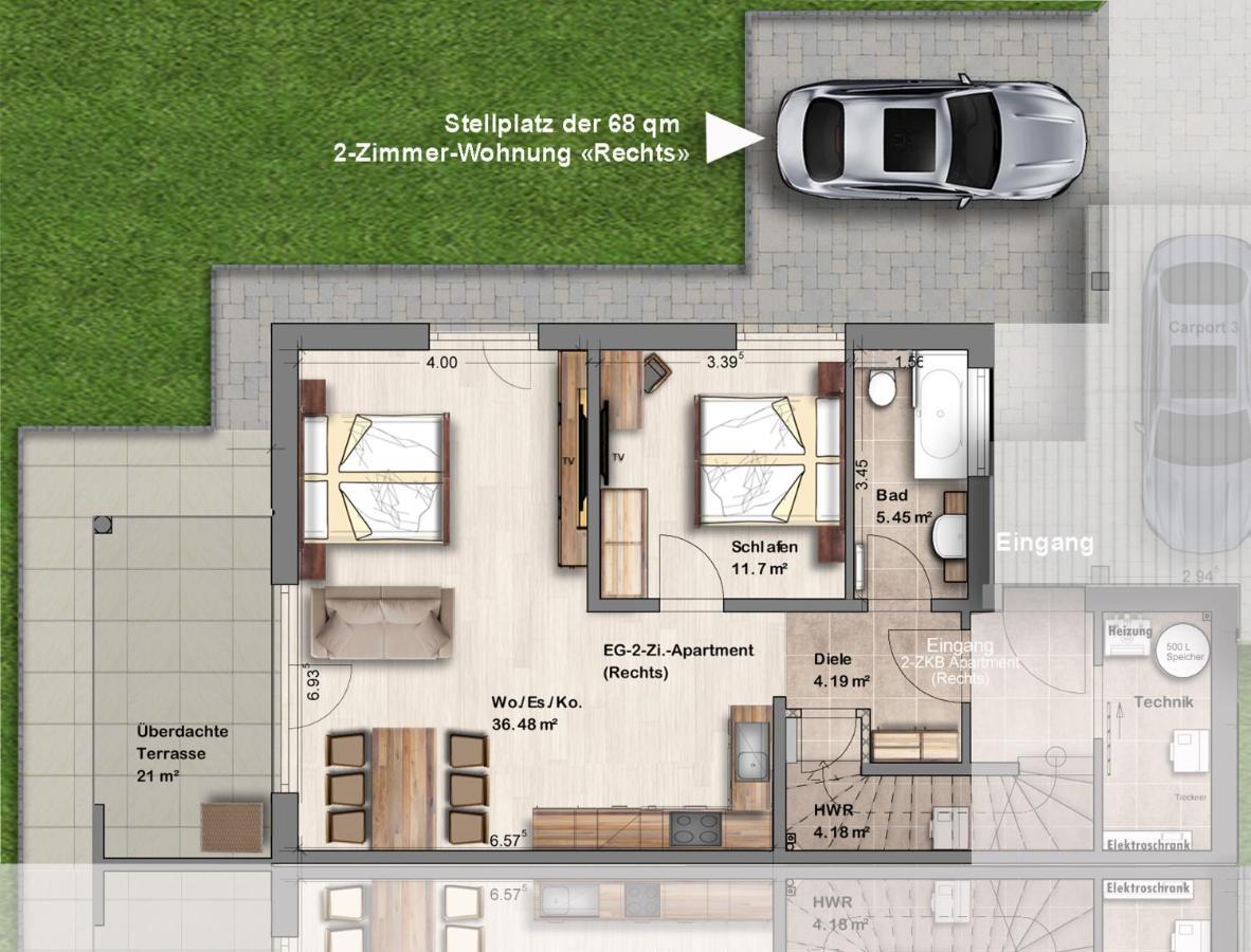 -Neubau- 68 Qm 2-Zimmer-Wohnung Fulda Eksteriør bilde